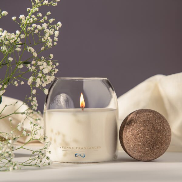 Velvet Vanilla – Luxury Scented Candle with Cork Ball Lid
