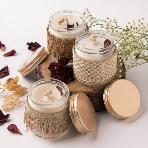 Festive Handcrafted Candle Set of 3