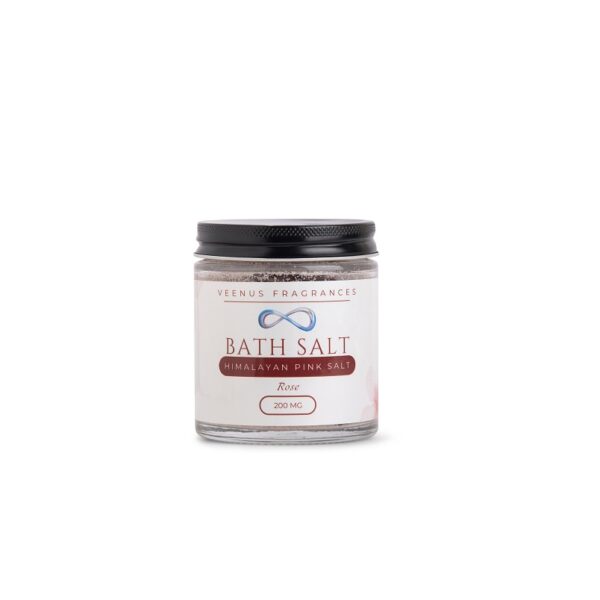 Himalayan Pink Bath Salt with Rose Fragrance & Dried Rose Petals - Image 2