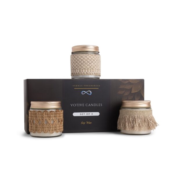 Festive Handcrafted Candle Set of 3 - Image 3