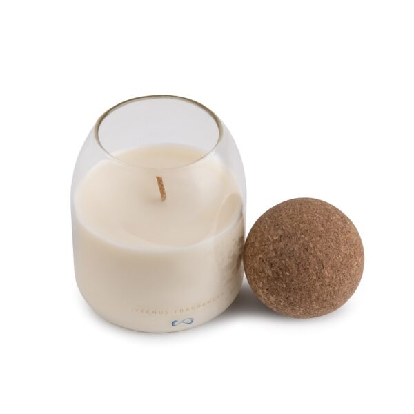 Velvet Vanilla – Luxury Scented Candle with Cork Ball Lid - Image 3